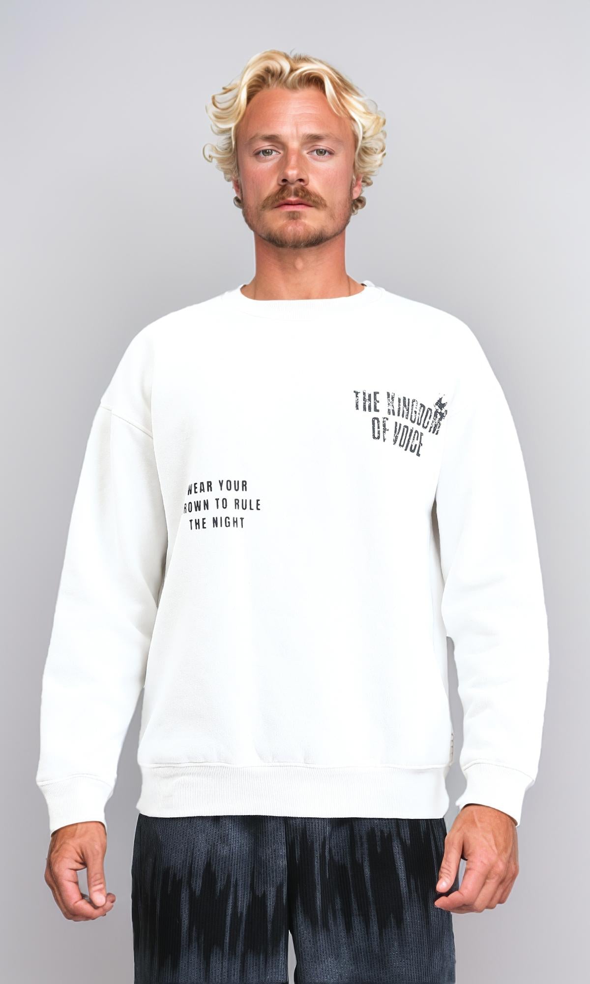 Long Sleeves Printed Sweatshirt - Off-White
