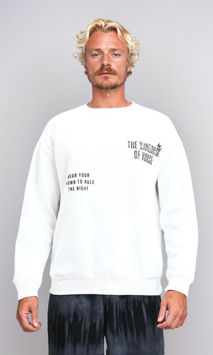 Long Sleeves Printed Sweatshirt - Off-White