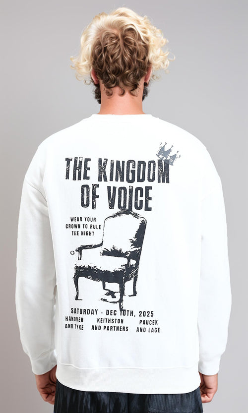 R213291 - Long Sleeves Printed Sweatshirt - Off-White