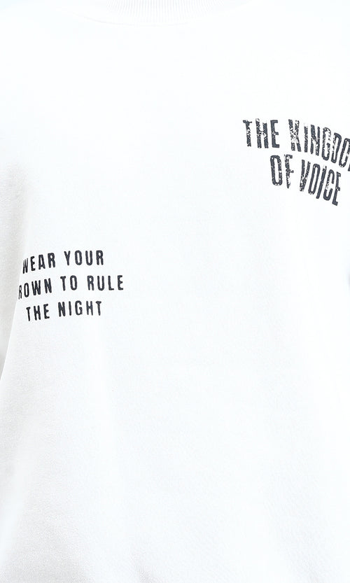R213291 - Long Sleeves Printed Sweatshirt - Off-White