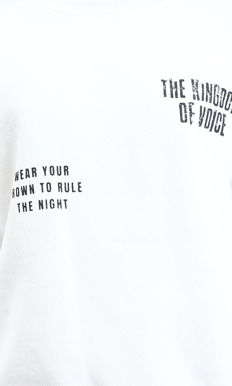 R213291 - Long Sleeves Printed Sweatshirt - Off-White