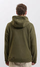 R213298 - Bi-Tone Zipped Hoodie with Pockets - Olive & Navy Blue