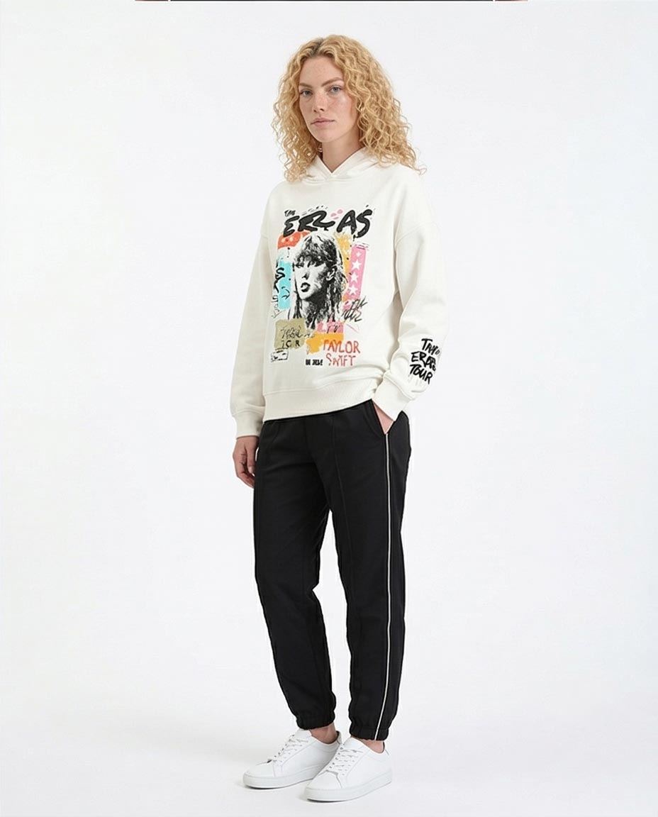 Ravin x Taylor Swift | The Eras Tour Official Women’s Oversized Graphic Hoodie - White - R213305