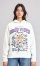 R213310 - "Good Vibes" Printed Casual Hoodie - Off-White