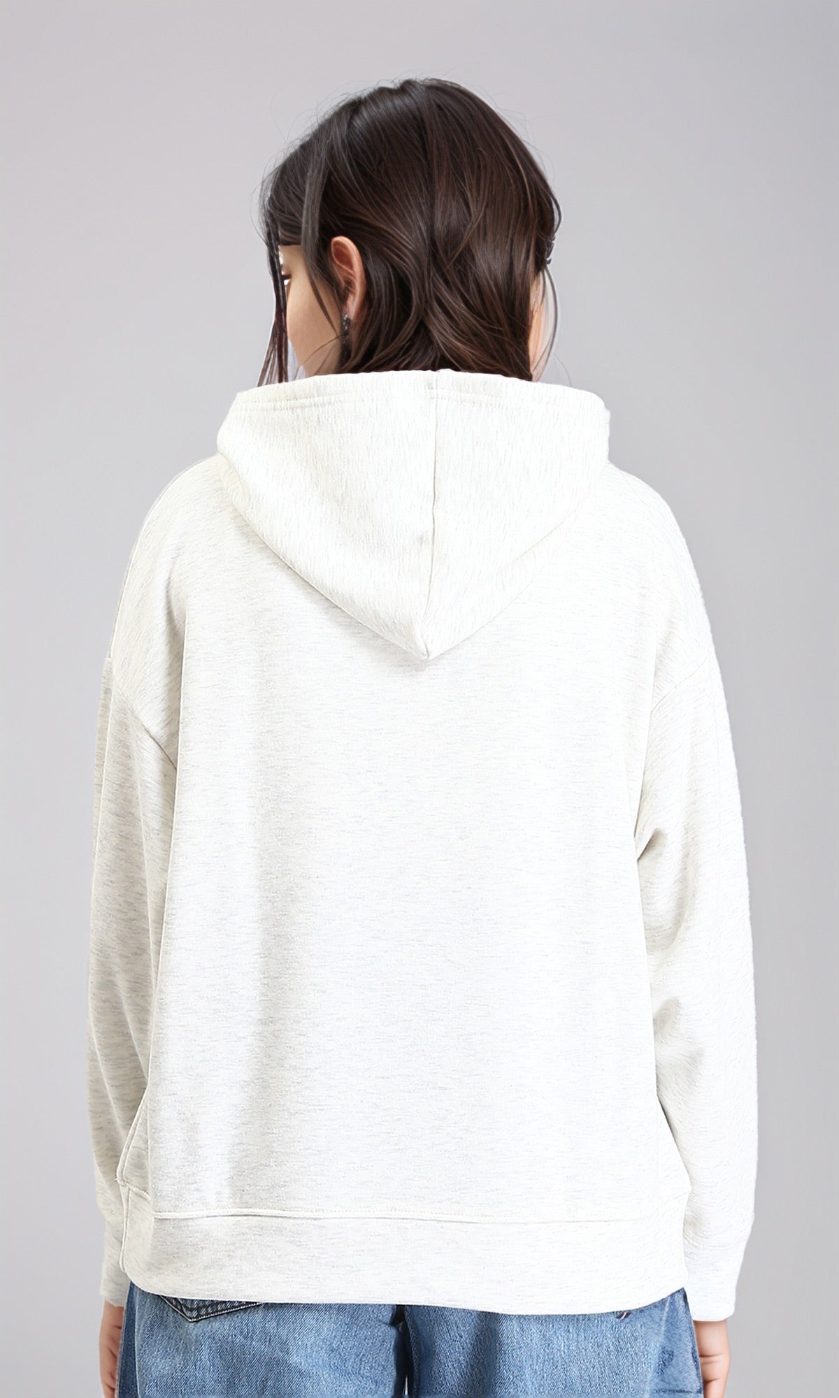 R213310 - "Good Vibes" Printed Casual Hoodie - Off-White