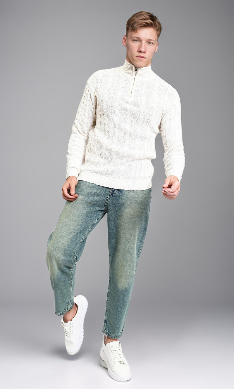 R213316 - Solid Casual Jeans with Front Wash - Stonewash