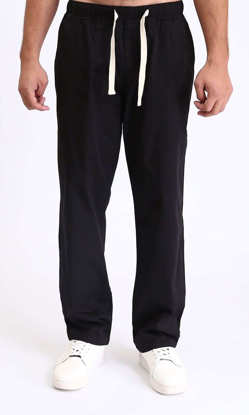 R213318 - Slip On Comfy Pants with Elastic Waist - Black