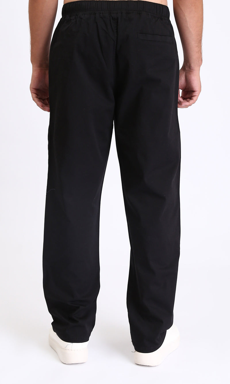 R213318 - Slip On Comfy Pants with Elastic Waist - Black