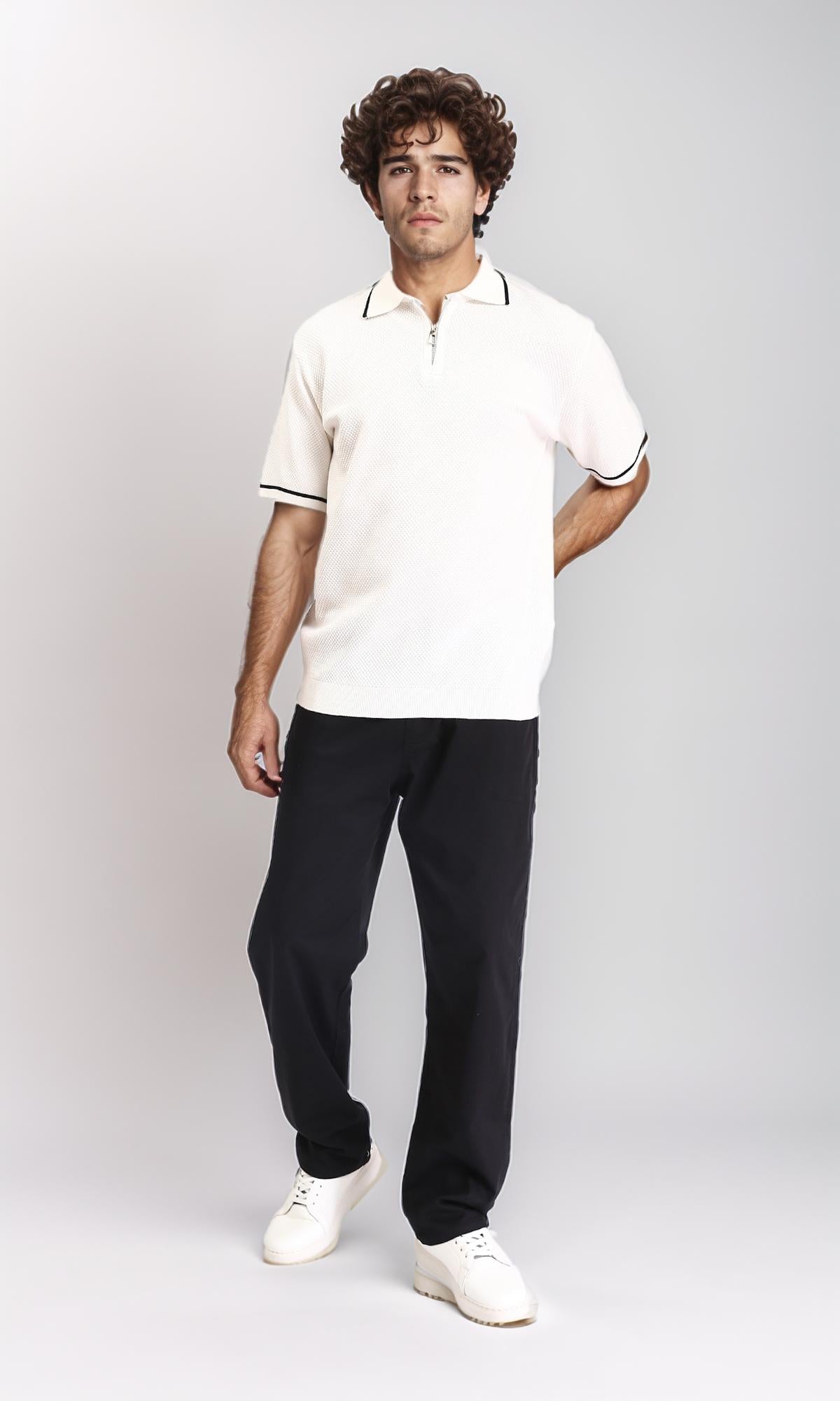 R213318 - Slip On Comfy Pants with Elastic Waist - Black