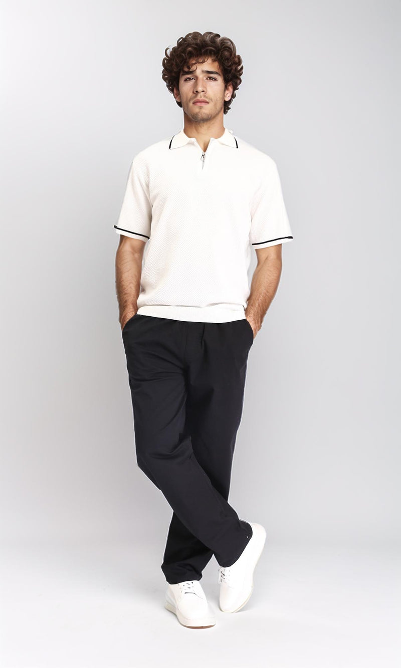 R213318 - Slip On Comfy Pants with Elastic Waist - Black