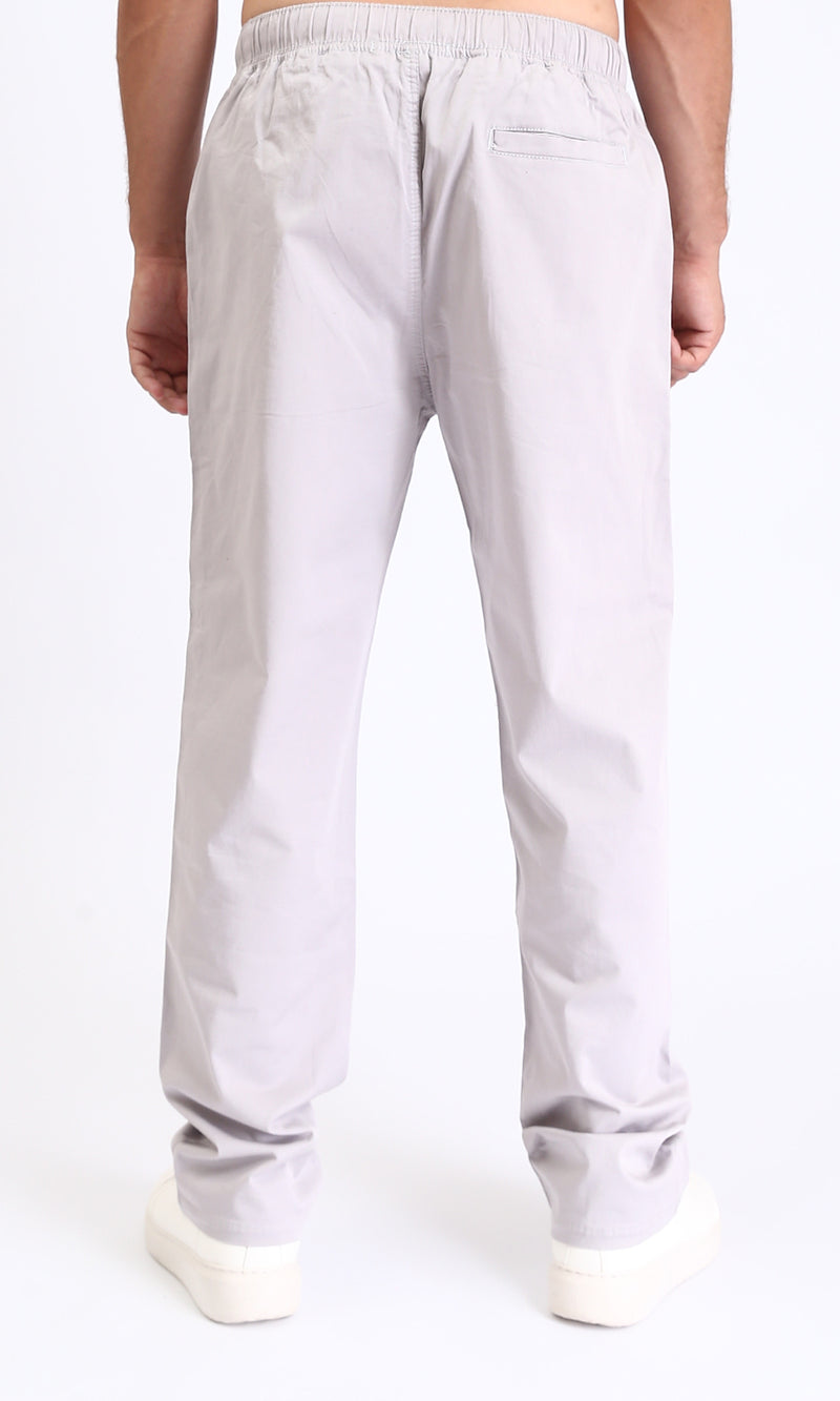 R213319 - Slip On Comfy Pants with Elastic Waist - Light Grey