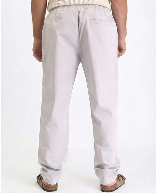 R213319 - Slip On Comfy Pants with Elastic Waist - Light Grey