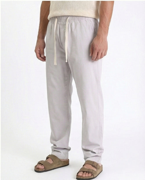 R213319 - Slip On Comfy Pants with Elastic Waist - Light Grey