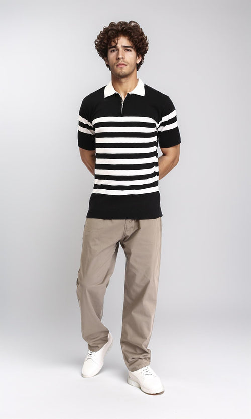 R213321 - Slip On Comfy Pants with Elastic Waist - Light Coffee