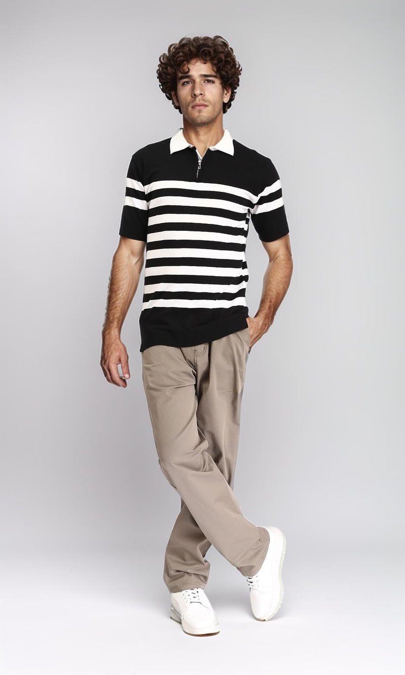 R213321 - Slip On Comfy Pants with Elastic Waist - Light Coffee