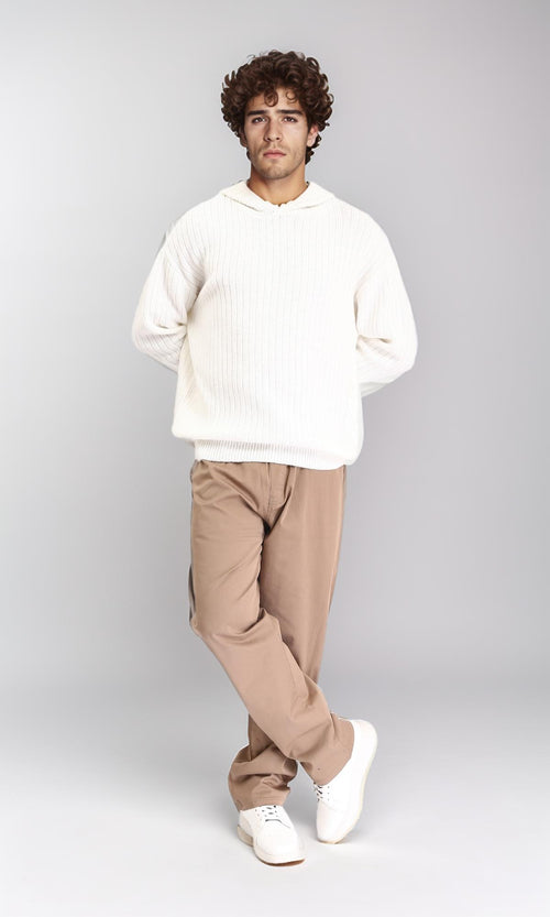 R213322 - Slip On Comfy Pants with Elastic Waist - Light Brown