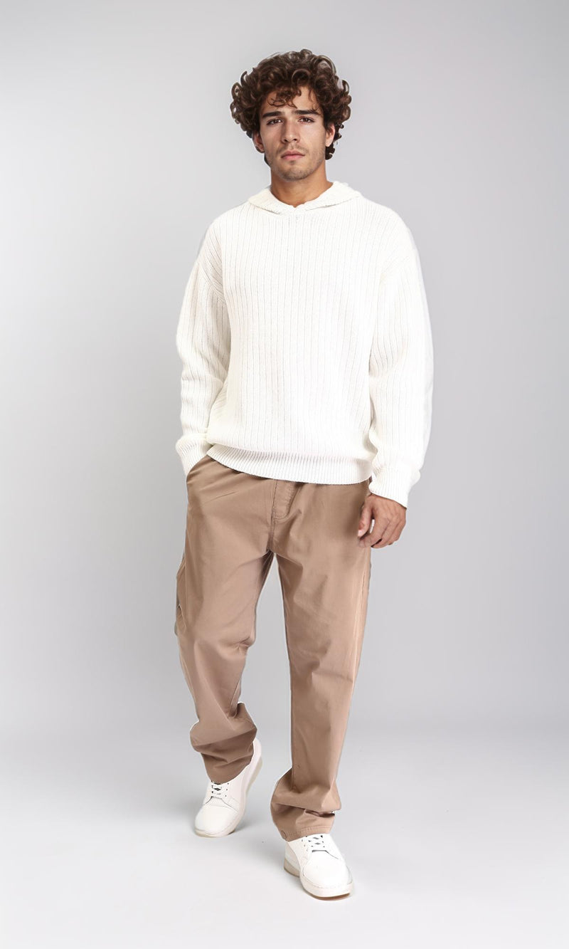 R213322 - Slip On Comfy Pants with Elastic Waist - Light Brown