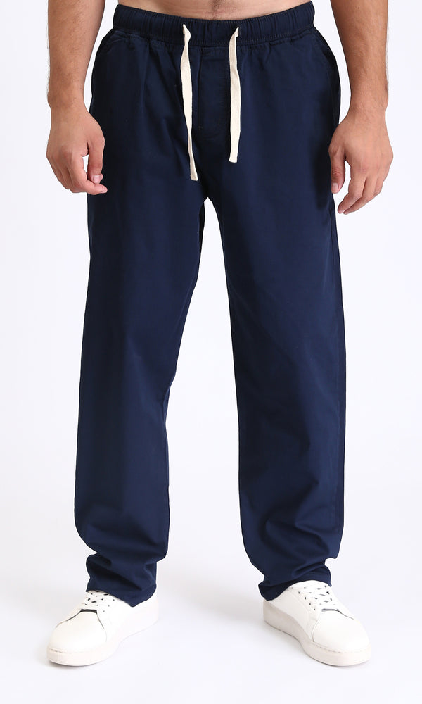 R213323 - Slip On Comfy Pants with Elastic Waist - Navy Blue