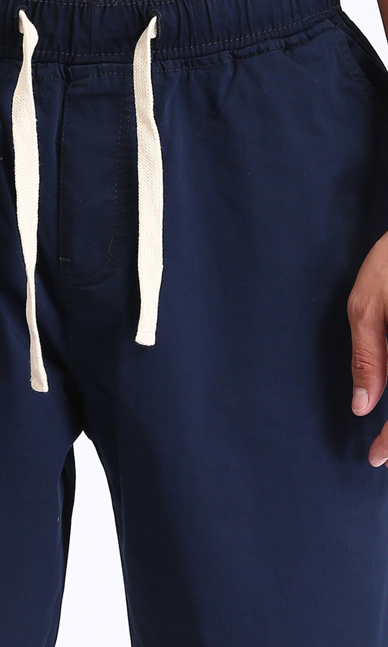 R213323 - Slip On Comfy Pants with Elastic Waist - Navy Blue