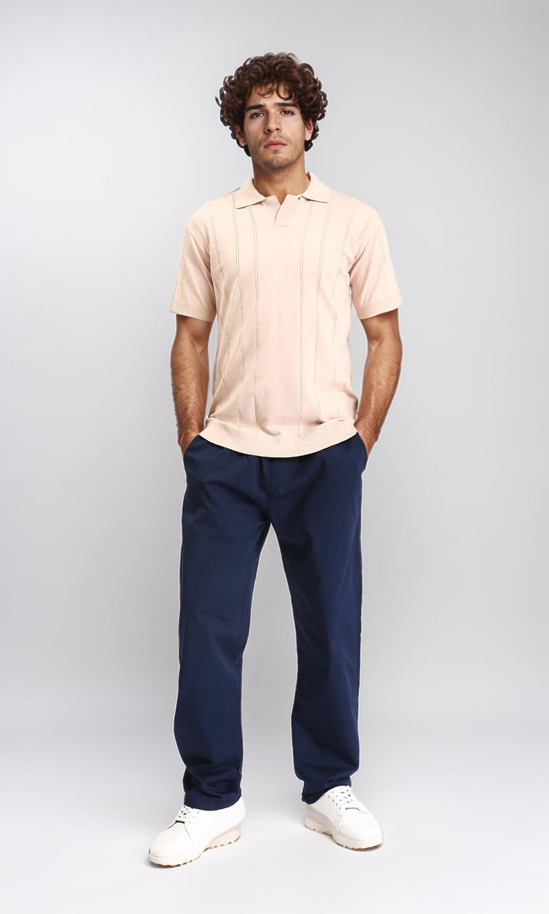 R213323 - Slip On Comfy Pants with Elastic Waist - Navy Blue