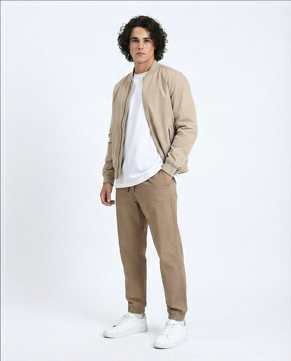 Ravin Men's Khaki Casual Drawstring Jogger Pants