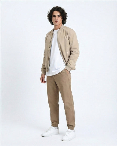 Ravin Men's Khaki Casual Drawstring Jogger Pants