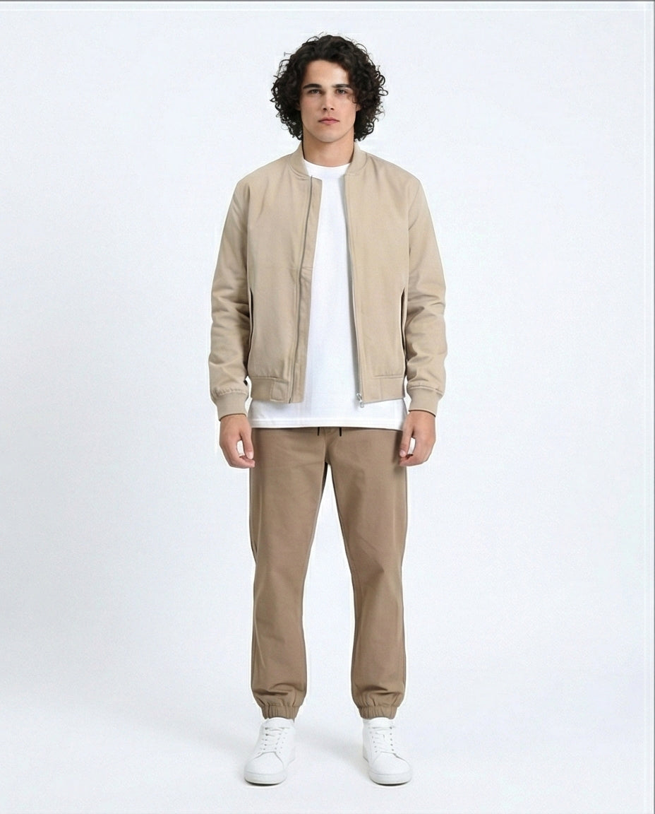 Ravin Men's Khaki Casual Drawstring Jogger Pants