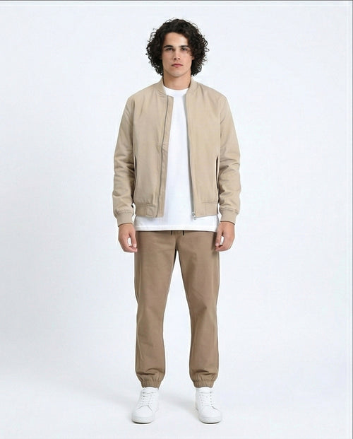 Ravin Men's Khaki Casual Drawstring Jogger Pants - R213328