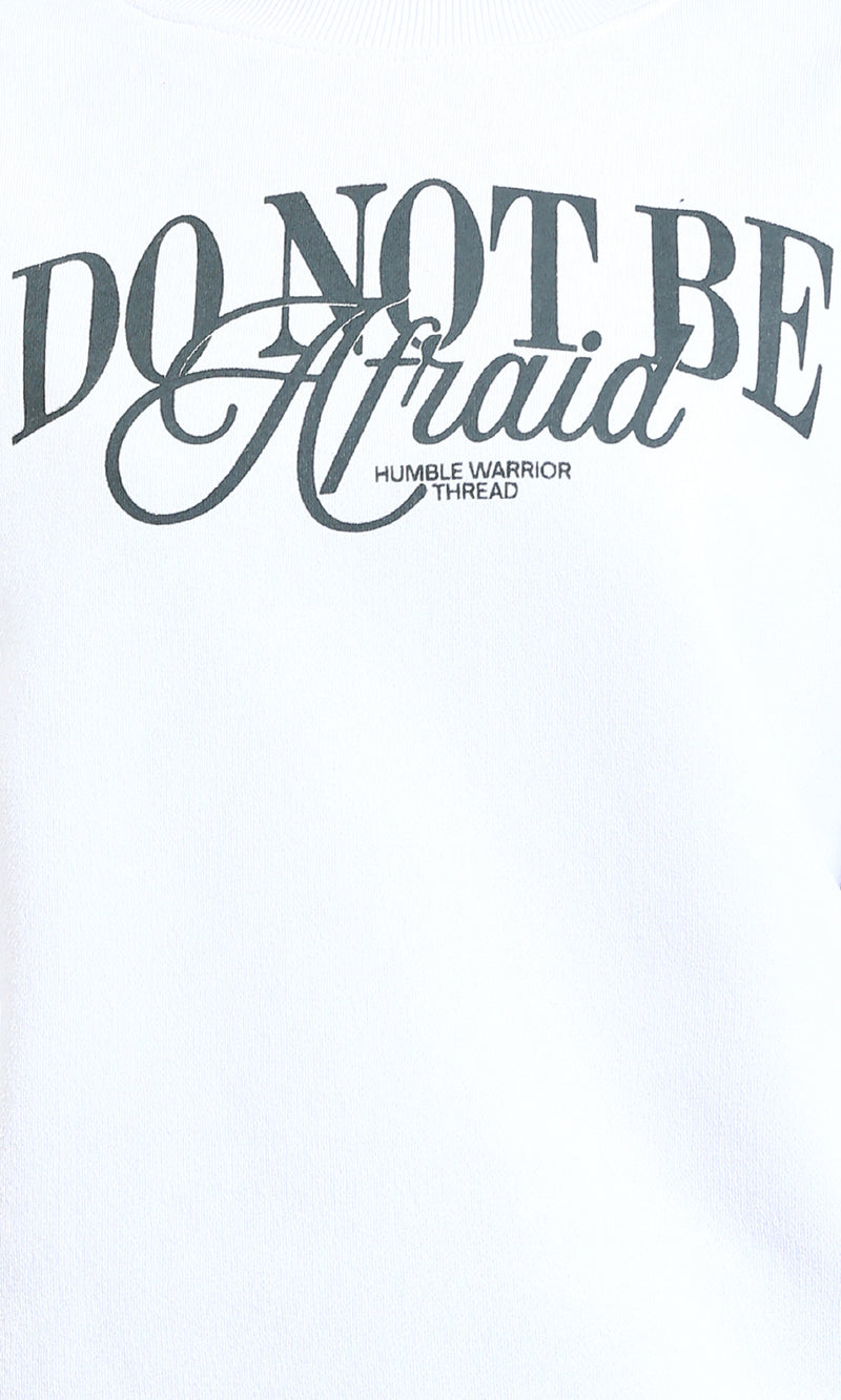 R213578 - Round Neck Printed Casual Sweatshirt - White