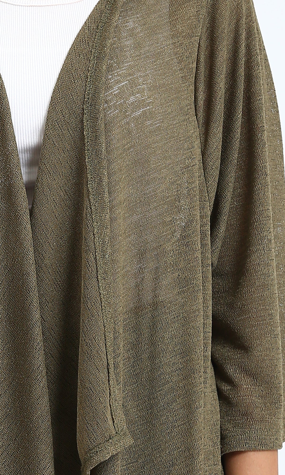 Olive Open-Front Lightweight Layering Cardigan