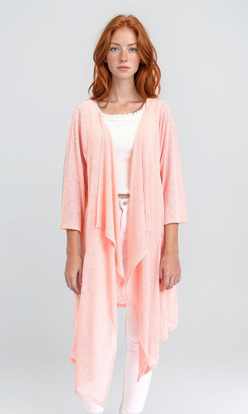 R213608 - Slip On Lightweight Asymmetric Cardigan - Simon