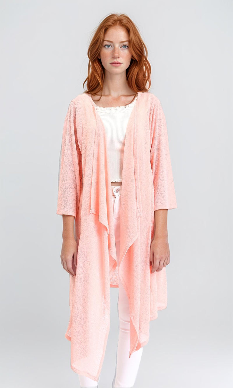 R213608 - Slip On Lightweight Asymmetric Cardigan - Simon