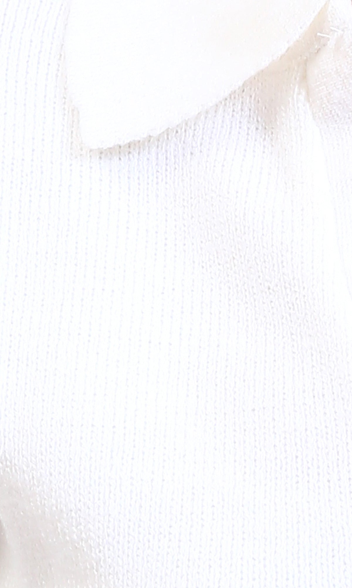 Off-White V-Neck Polo Collar Tricot Pullover - R213616