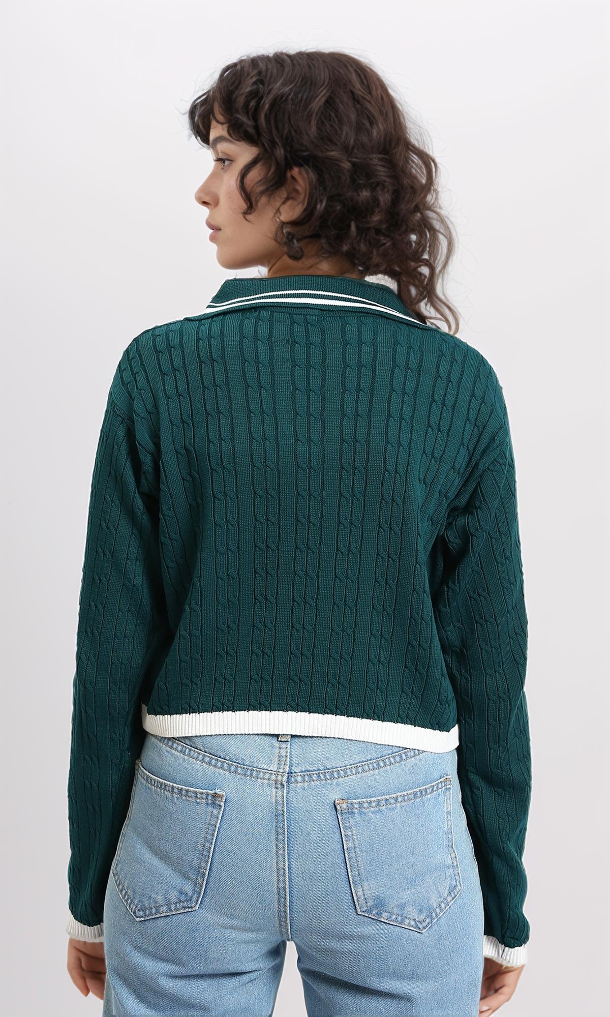 R213622 - Open V-Neck Slip On Pullover - Teal
