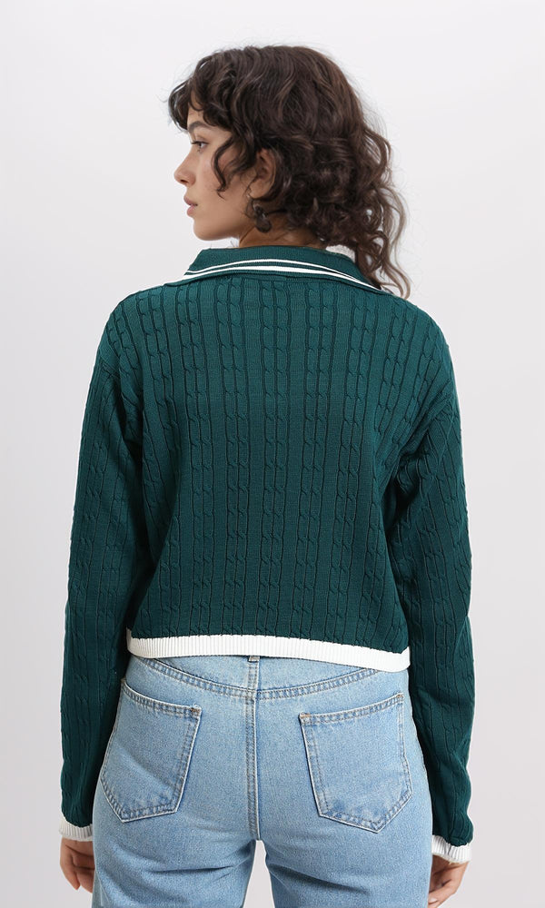 R213622 - Open V-Neck Slip On Pullover - Teal