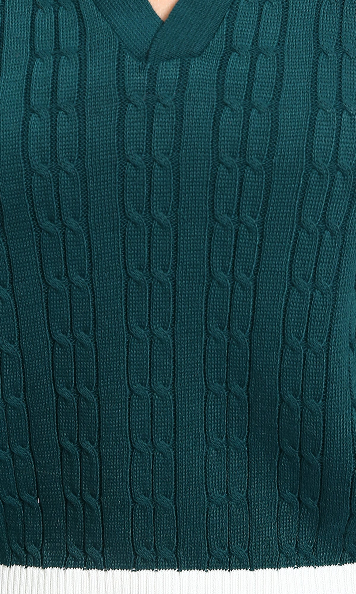 R213622 - Open V-Neck Slip On Pullover - Teal