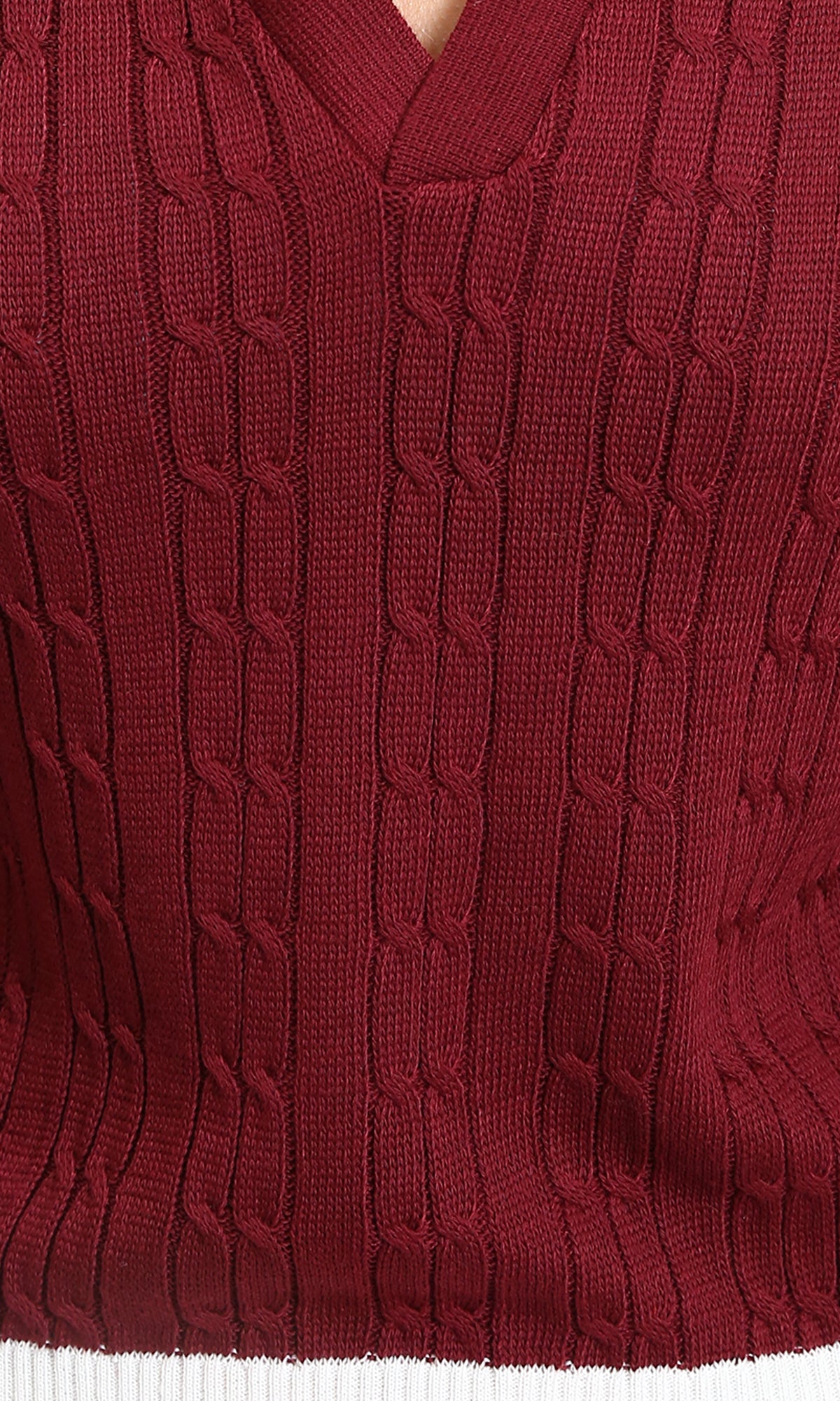 R213626 - Lined Classic Collar Pullover with Hem - Burgundy