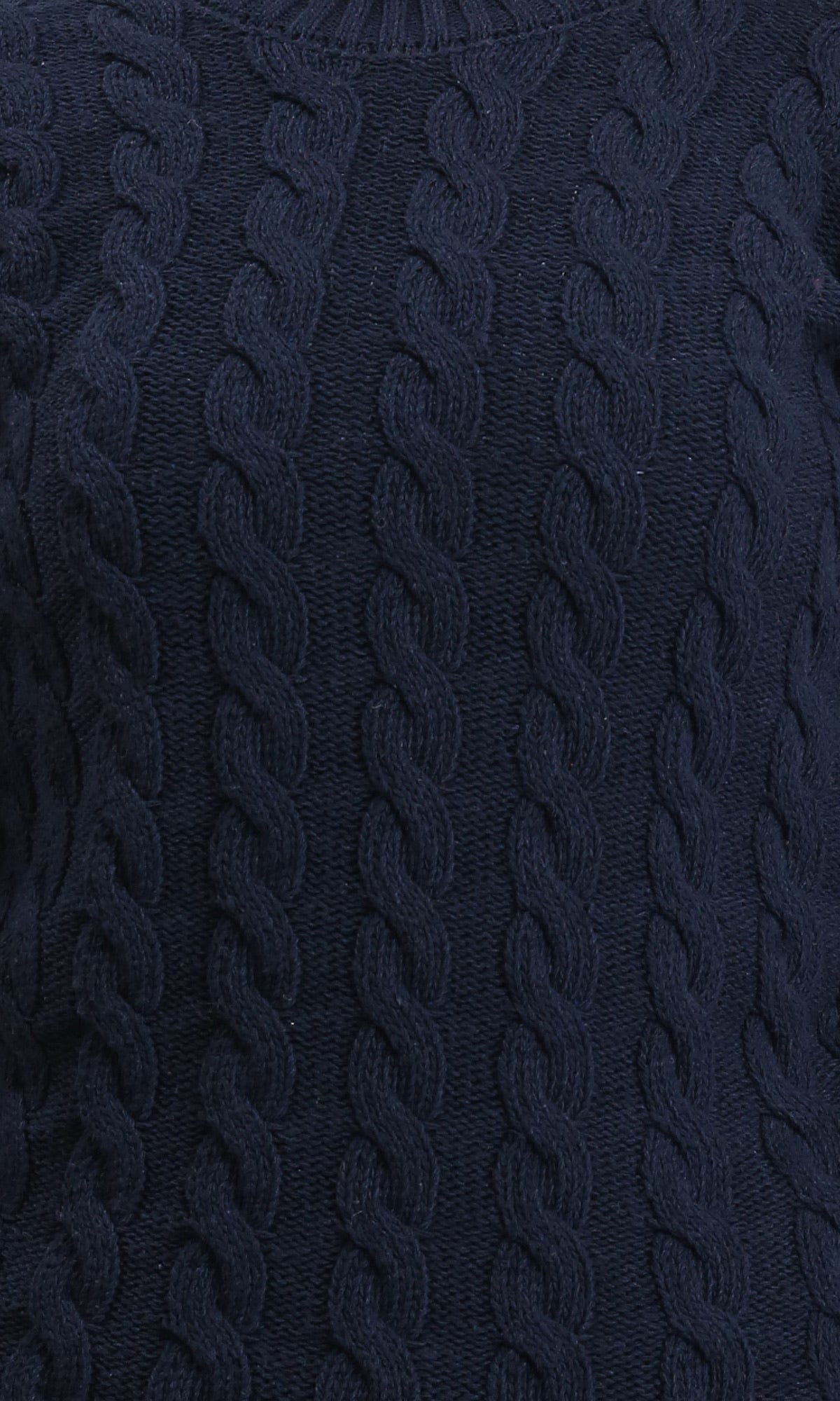 R213633 - Long Sleeves Braided Knit Pullover - Navy Blue