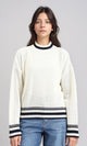 R213636 - Lined Mock Neck Knitted Pullover - Off-White