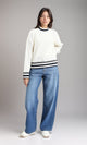 R213636 - Lined Mock Neck Knitted Pullover - Off-White