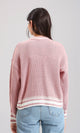 R213637 - Lined Mock Neck Knitted Pullover - Dusty Rose