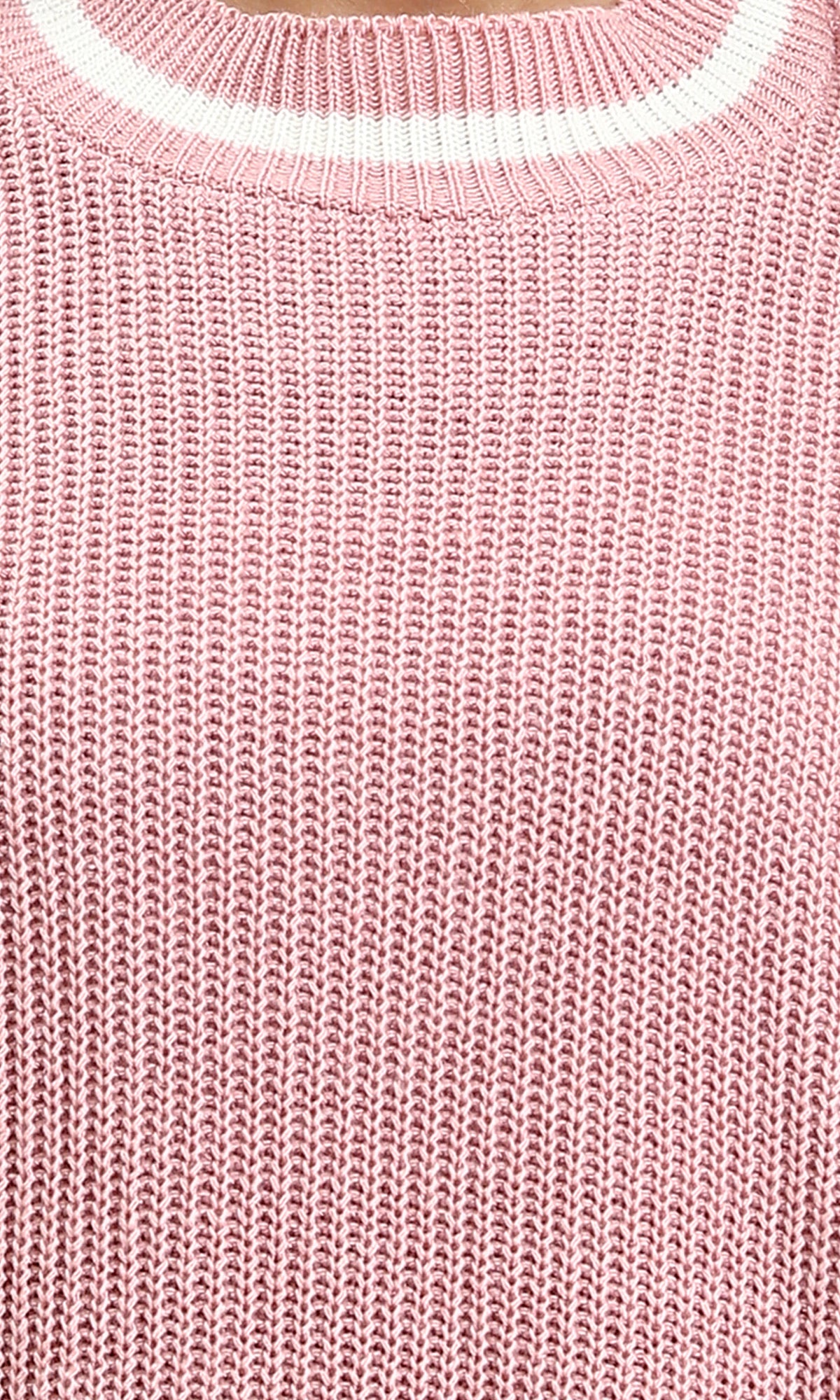 R213637 - Lined Mock Neck Knitted Pullover - Dusty Rose