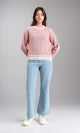 R213637 - Lined Mock Neck Knitted Pullover - Dusty Rose