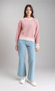 R213637 - Lined Mock Neck Knitted Pullover - Dusty Rose