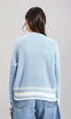 R213638 - Lined Mock Neck Knitted Pullover - Baby Blue
