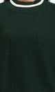 R213639 - Lined Mock Neck Knitted Pullover - Dark Green
