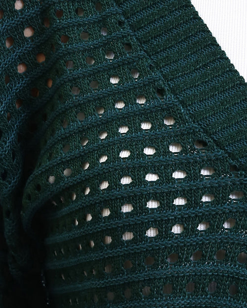 Ravin Women’s Relaxed Open-Knit Crochet Cardigan – Forest Green - R213645