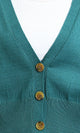 R213648 - Deep V-Neck Buttoned Short Cardigan - Light Teal