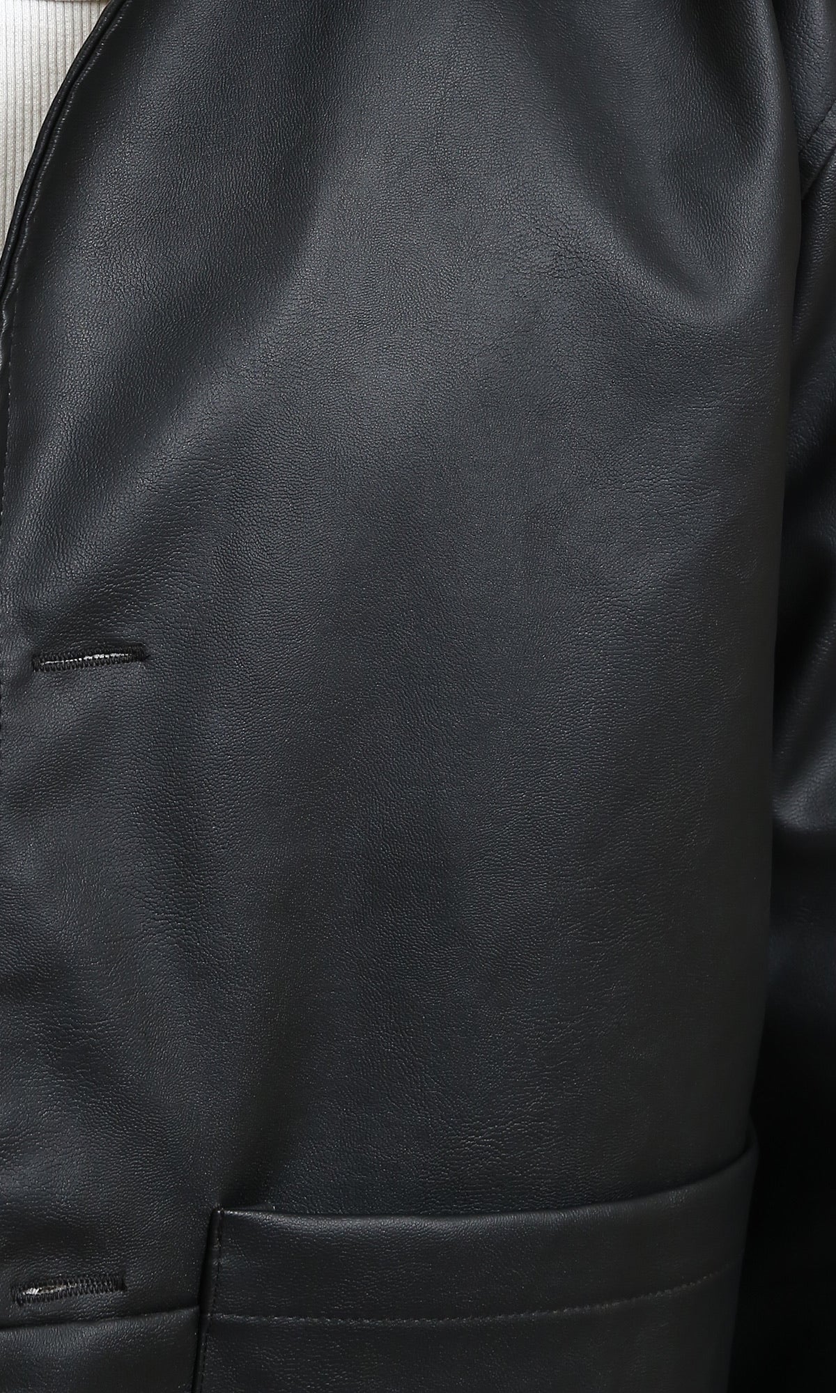 Black Winter Jacket with Pockets - Solid Polyester Coat for Men