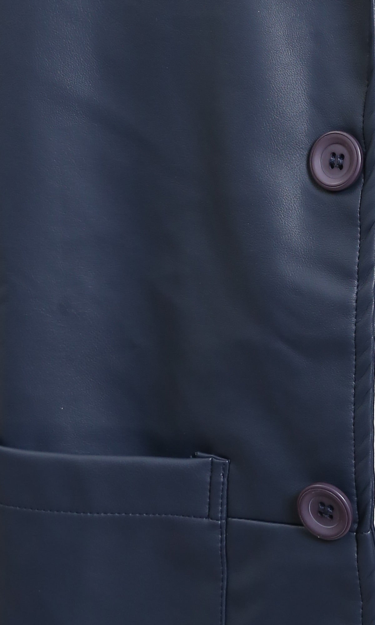 R213717 - Solid Winter Jacket with Front Pockets - Navy Blue
